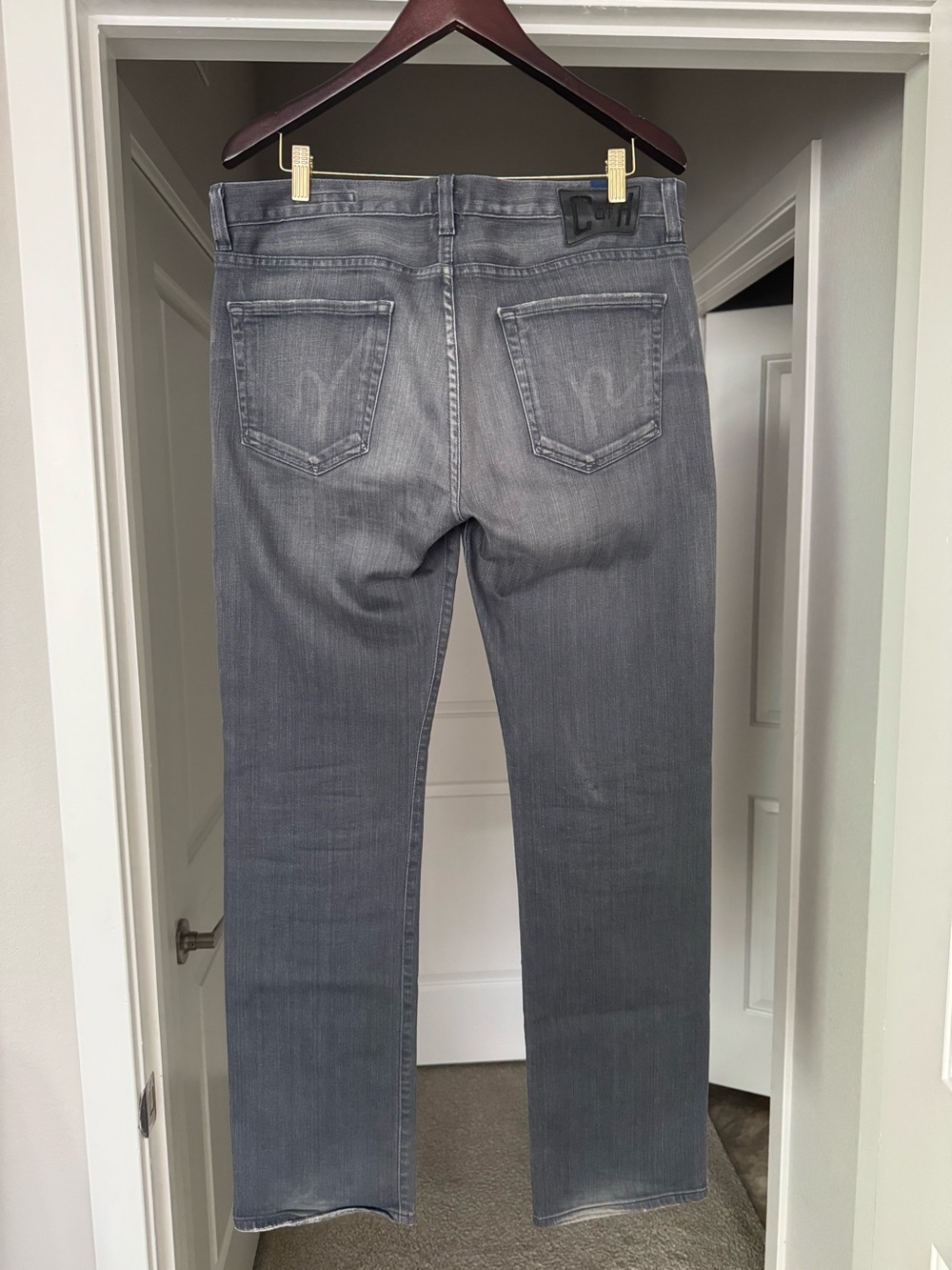Citizens Of Humanity Men's Washed Gray Slim Straight Jeans 34x32
